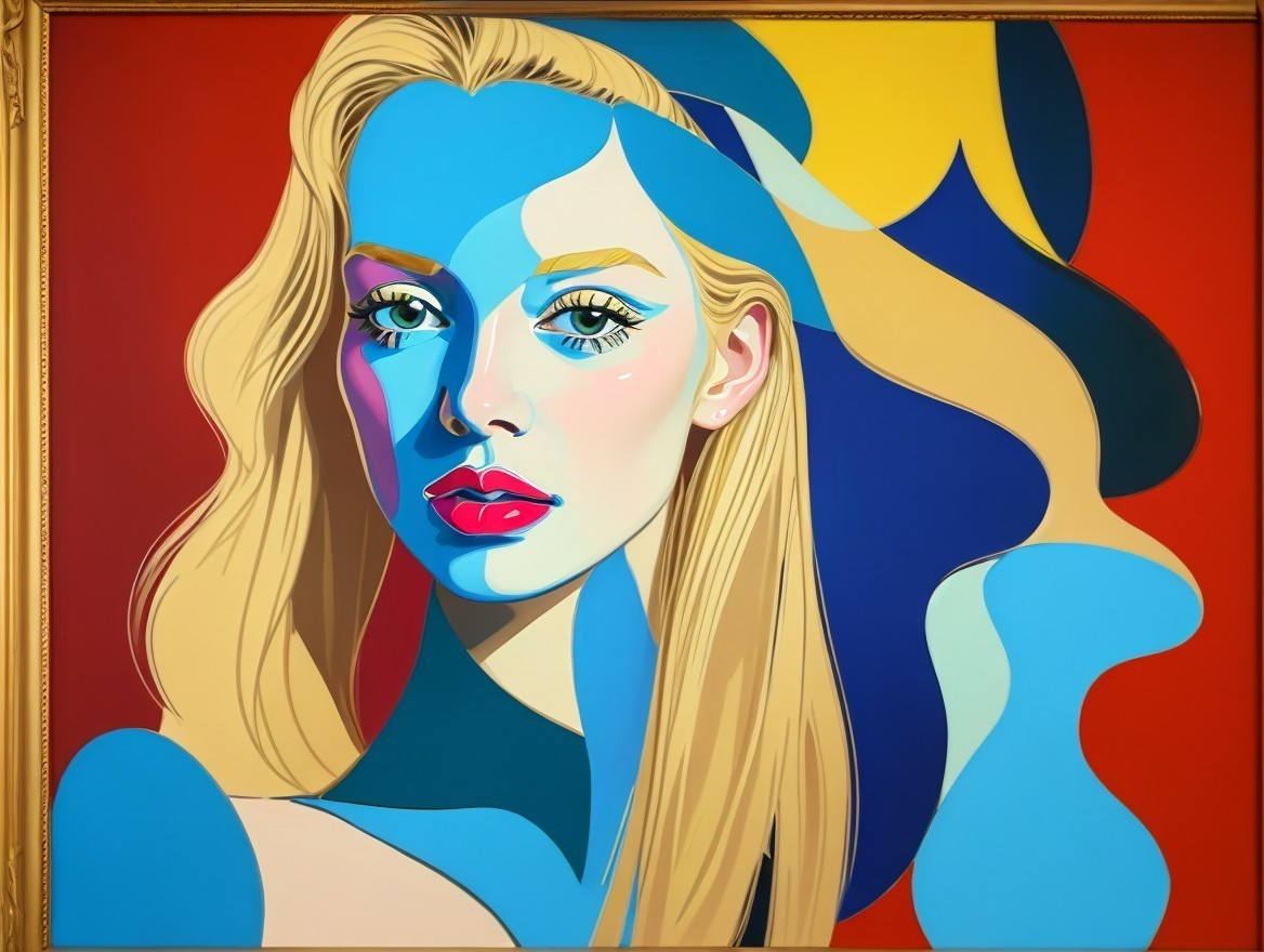 Abstract Portrait of a Woman in Bold Colors
