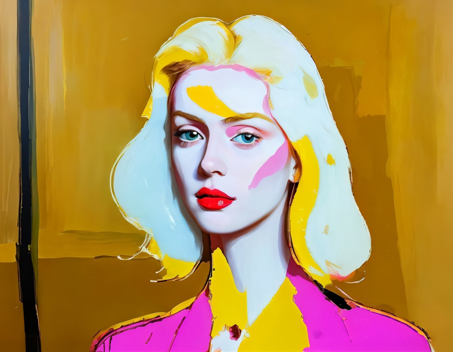 Portrait of a Woman with Platinum Blonde Bob Hairstyle