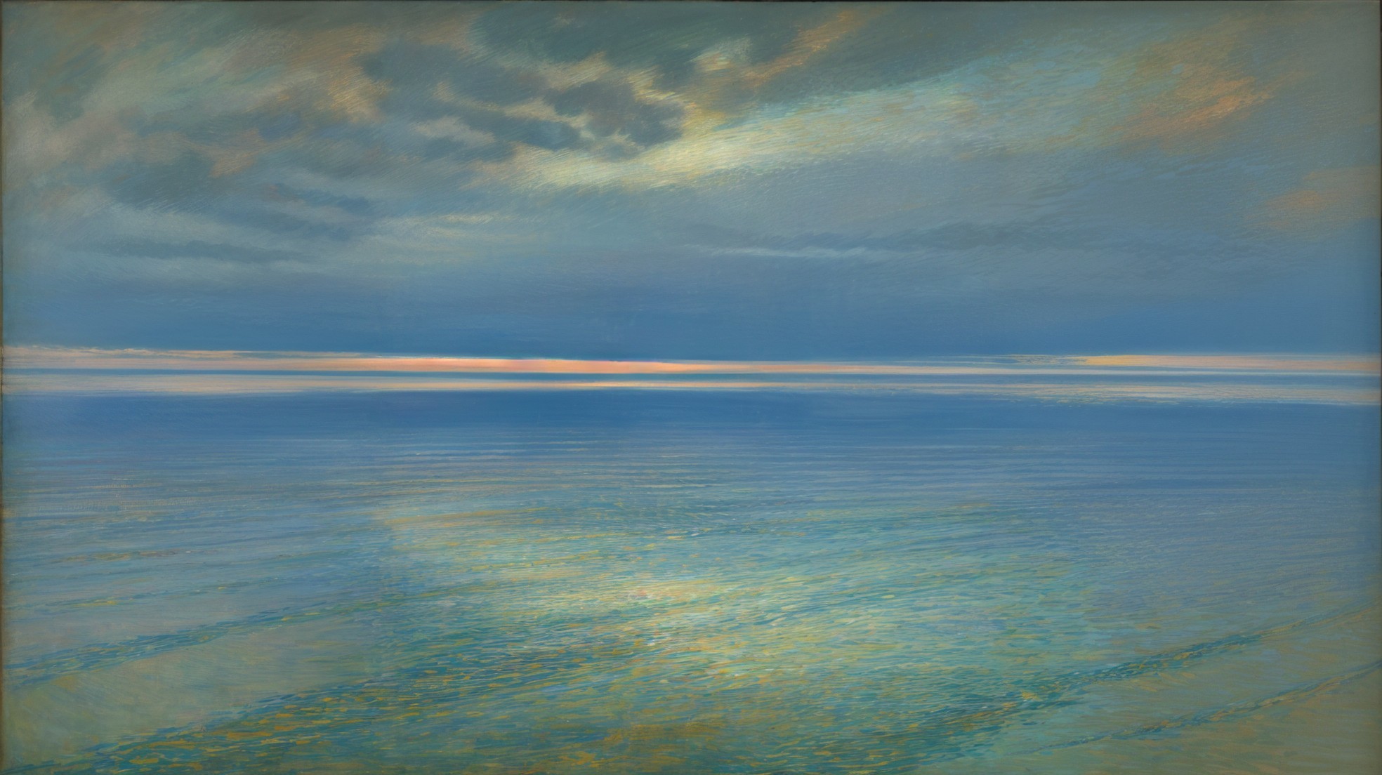 Tranquil Seascape with Calm Waters and Soft Hues