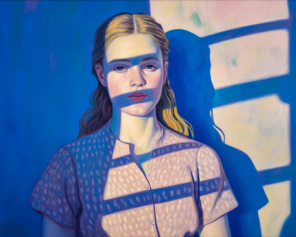 Portrait of a Young Woman in Dramatic Lighting