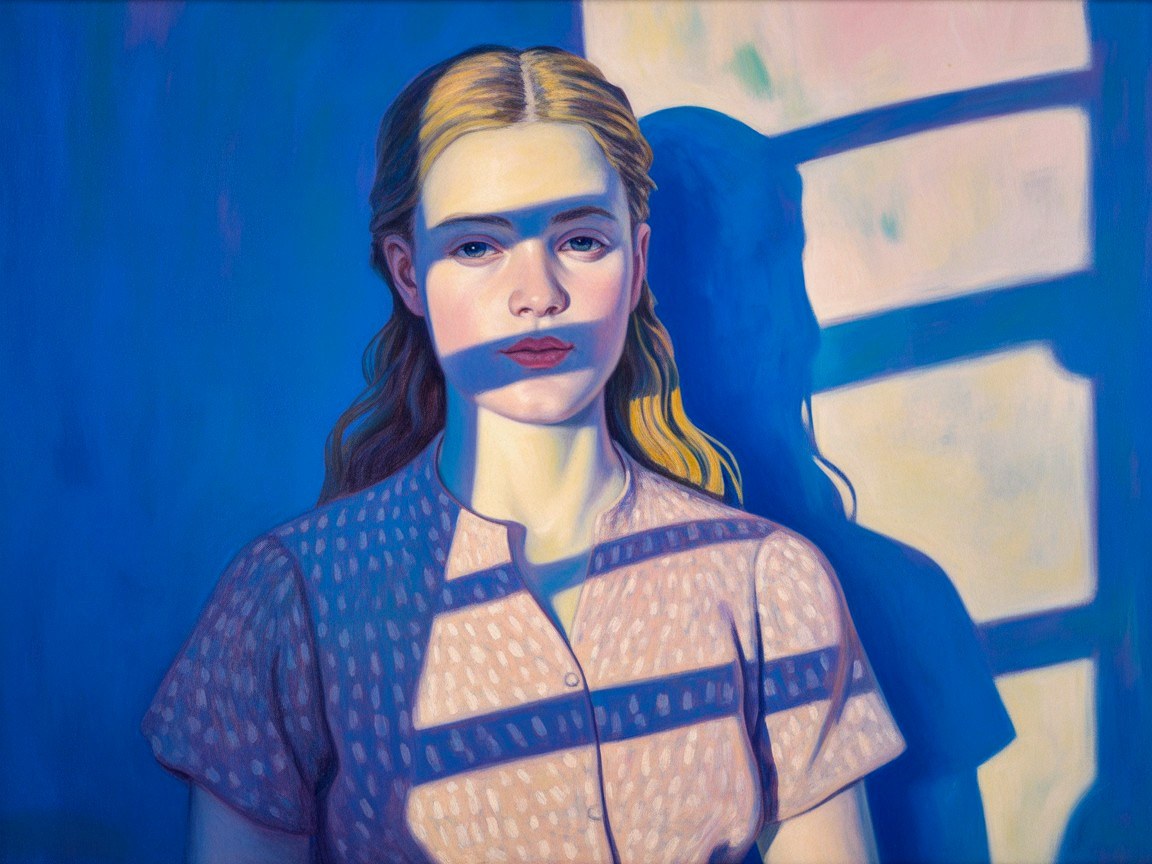 Portrait of a Young Woman in Dramatic Lighting