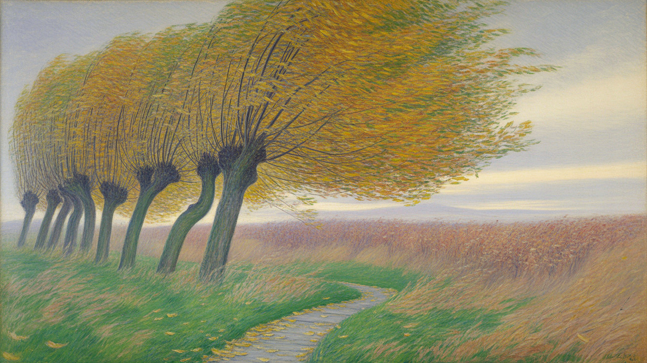 Willows in Autumn Wind