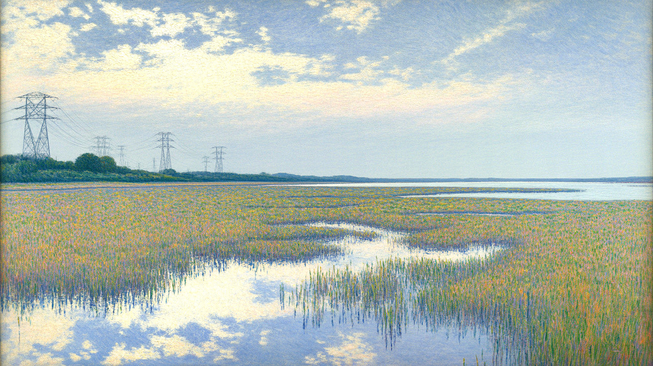 Tranquil Landscape of Grasses and Reflections
