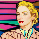 Stylized portrait of a woman with vibrant colors