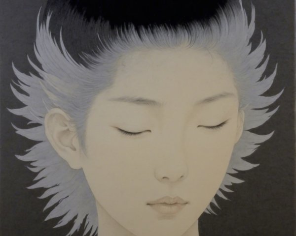 Serene Portrait of a Young Woman with Closed Eyes