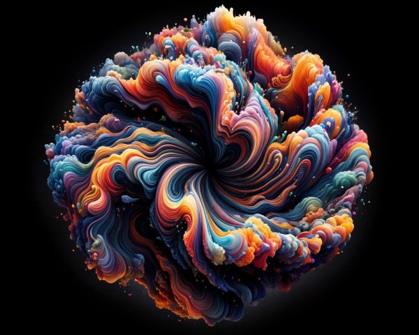 Vibrant Abstract Swirl of Colors and Patterns