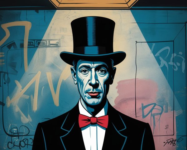 Stylized Illustration of a Man in a Top Hat