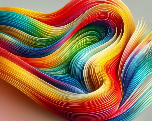 Colorful Flowing Ribbons in Vibrant Shades