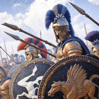 Surreal Artwork of Ancient Warriors in Ornate Armor