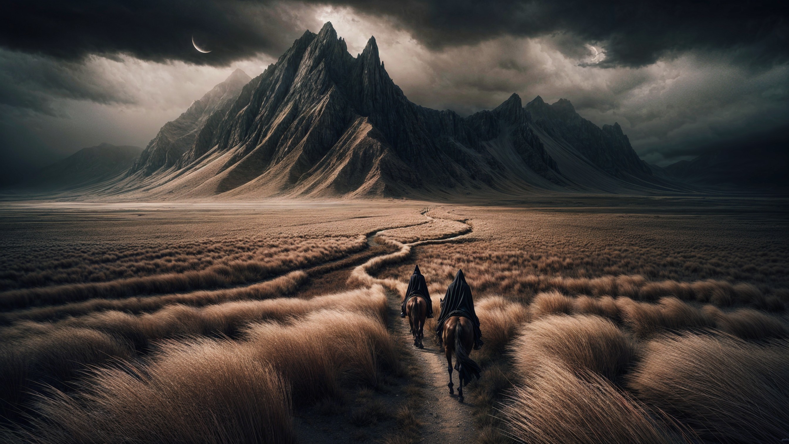Dramatic Landscape with Mountains and Cloaked Figures
