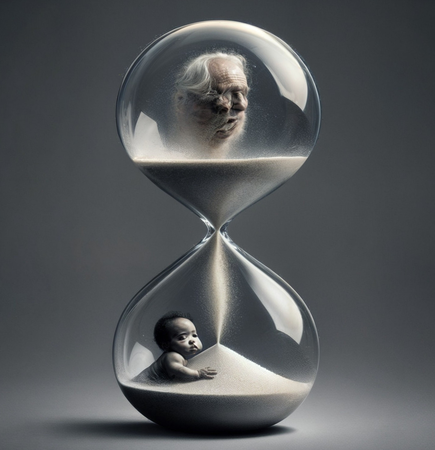 Artistic Hourglass Symbolizing Time and Generations