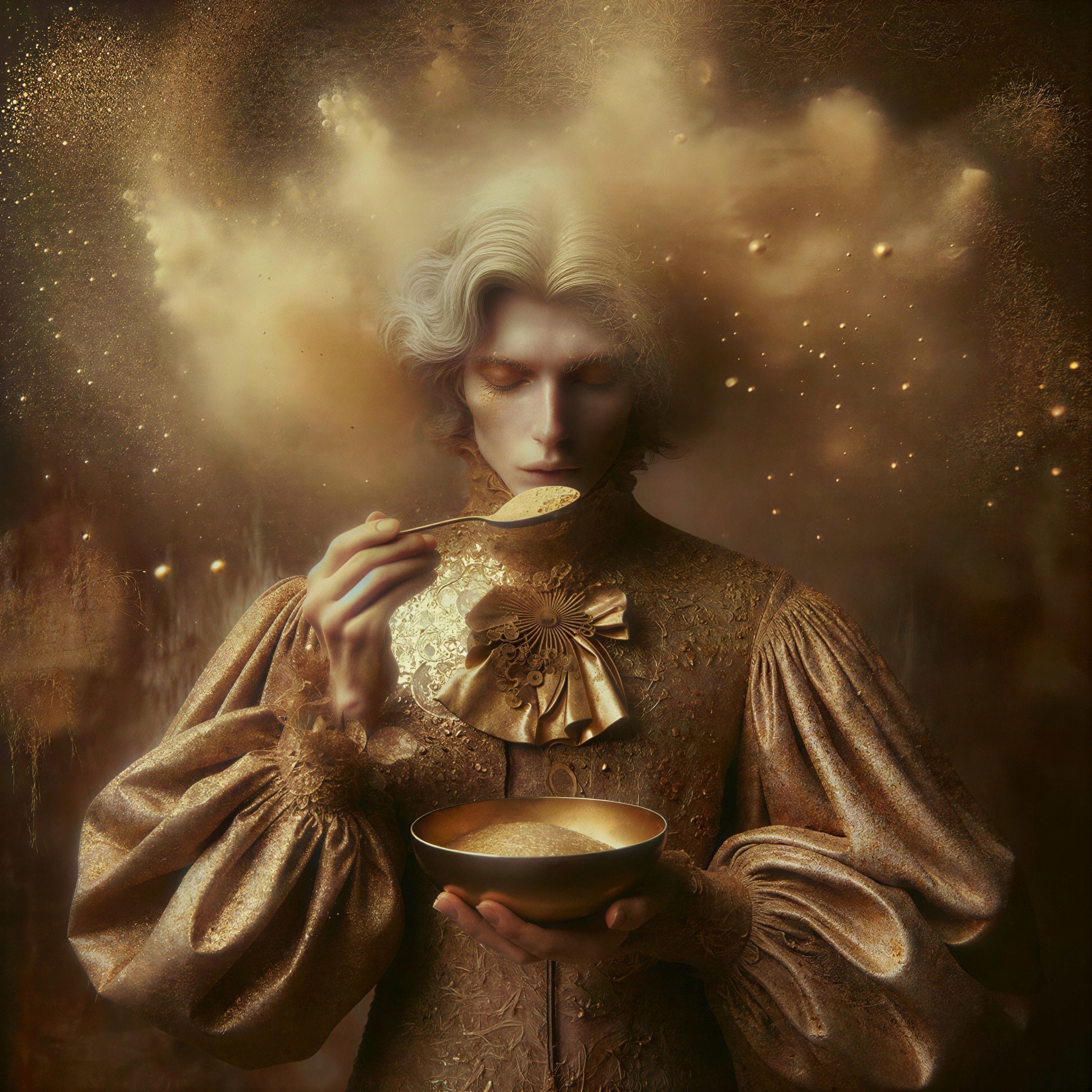 Intricate Portrait of Regal Androgynous Figure