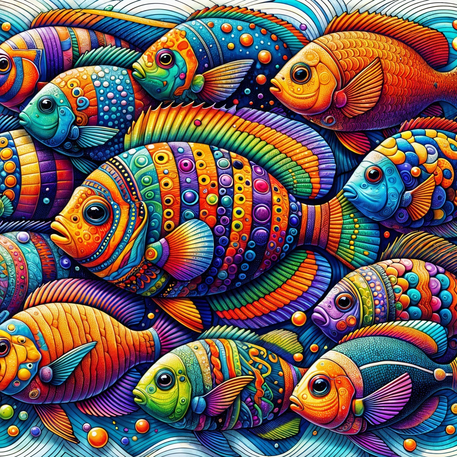Colorful Fish in a Vibrant Underwater Scene