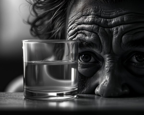 Close-up of Contemplative Face with Expressive Eyes