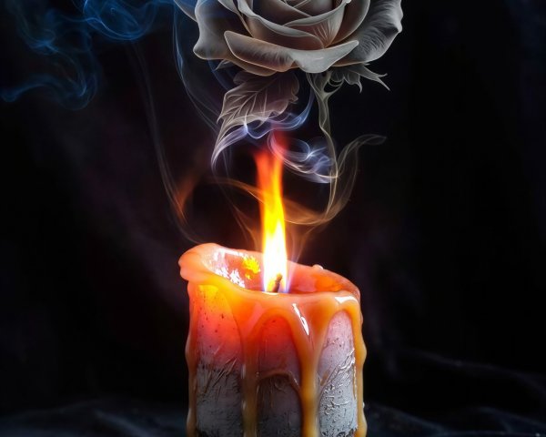 Layered Gray Candle with Caramel Frosting and Flame