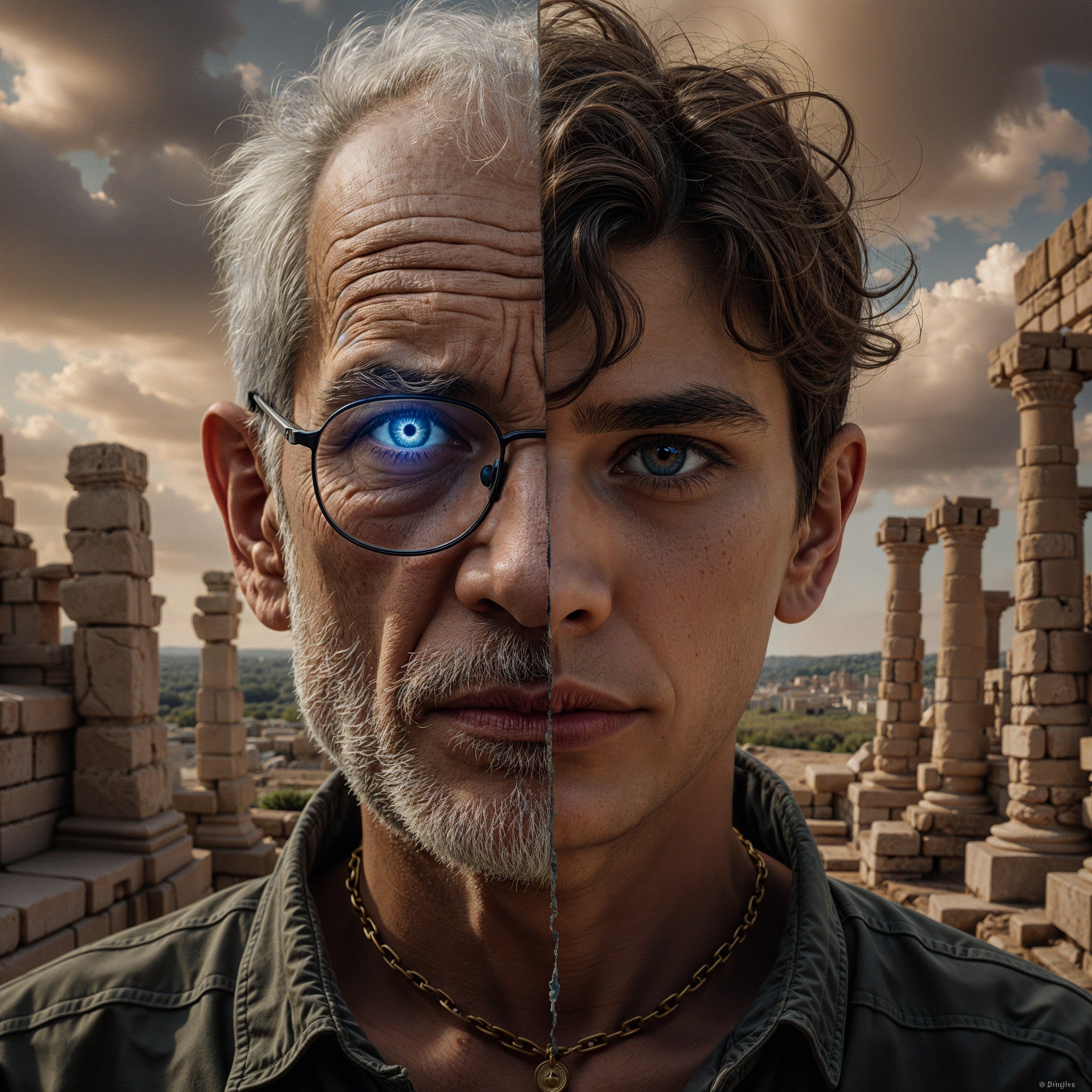 Split-Face Concept of Generational Connection in Ruins