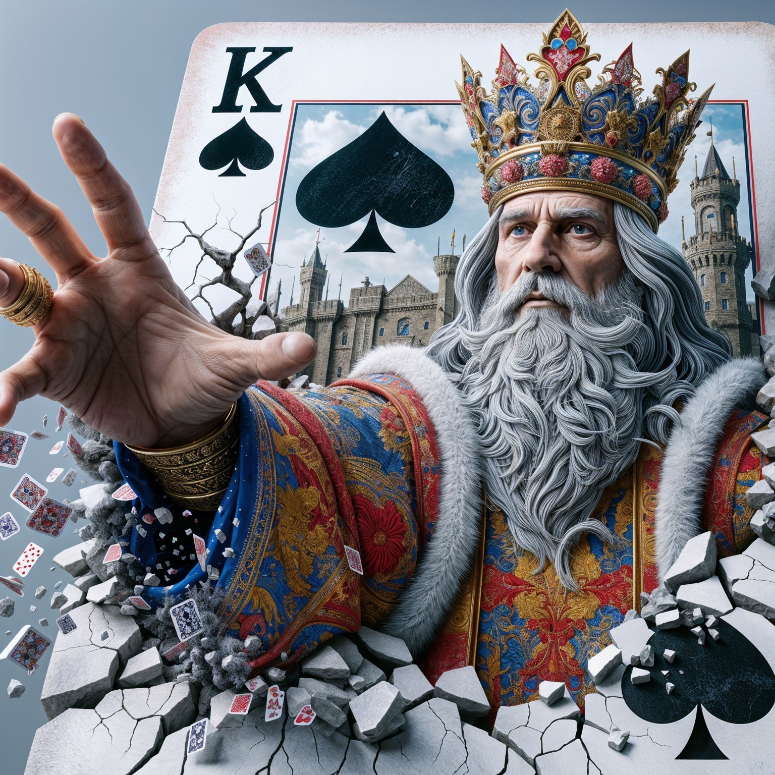 Intricate King of Spades Playing Card Design Details