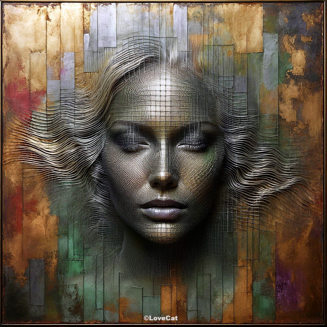 Surrealistic 2D Matte Painting of a Woman's Face
