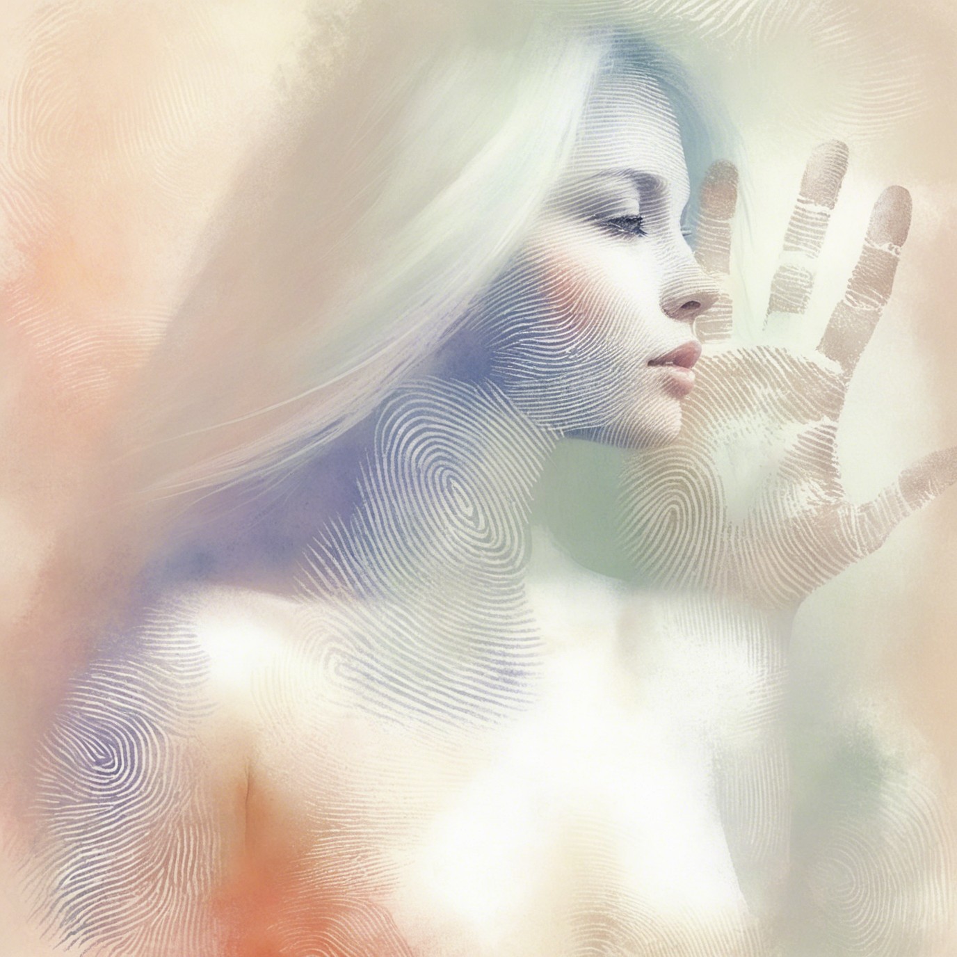 Ethereal Portrait of a Woman with Flowing Hair