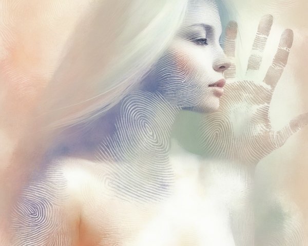 Ethereal Portrait of a Woman with Flowing Hair