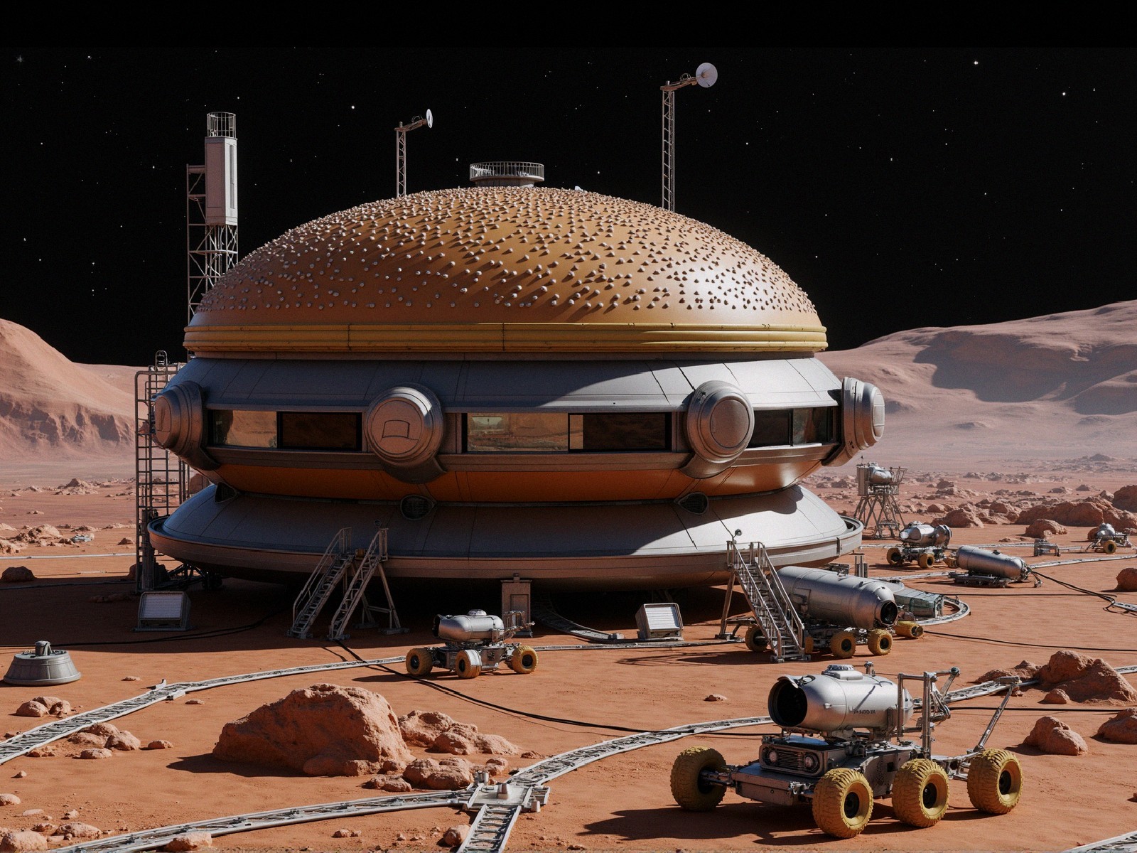 Futuristic Martian Habitat Designed Like a Hamburger
