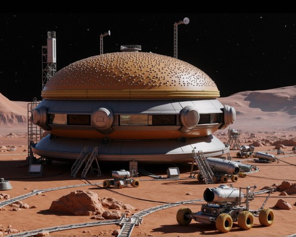 Futuristic Martian Habitat Designed Like a Hamburger