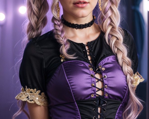 Young woman in stylish cropped top with lace-up details