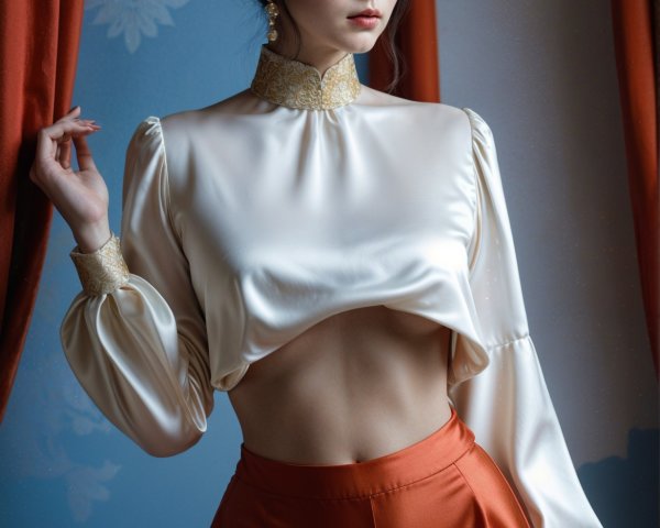 Elegant Model in Chic Outfit with Stylish Backdrop