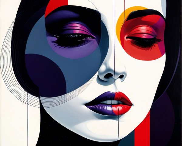Abstract Digital Painting of a Woman's Face