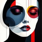 Abstract Digital Painting of a Woman's Face