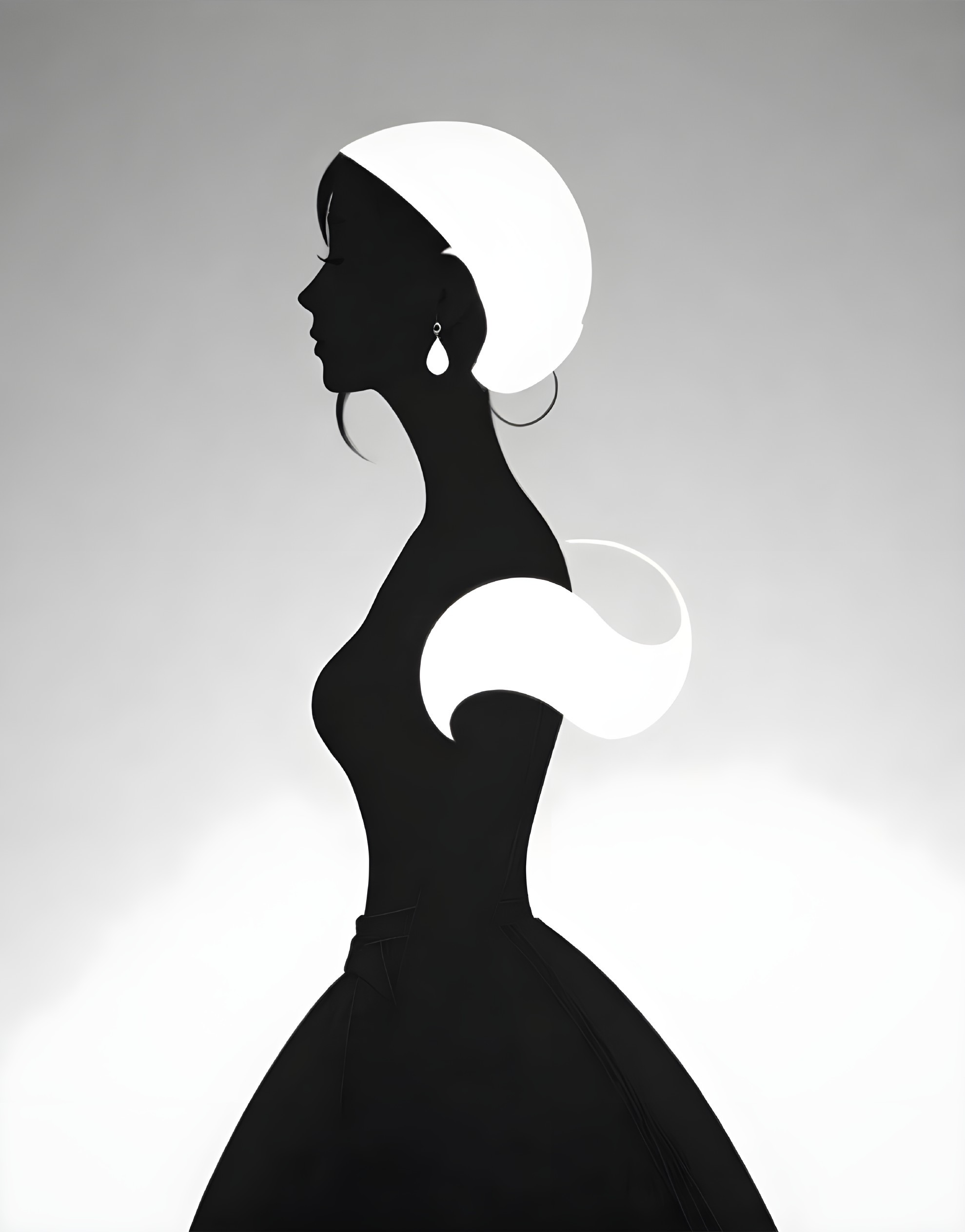 Minimalist Silhouette of Woman with Elegant Features