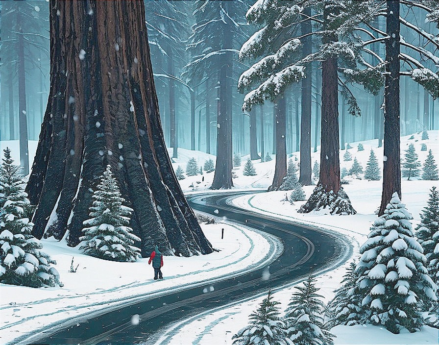 Serene Winter Landscape with Snow-Covered Trees