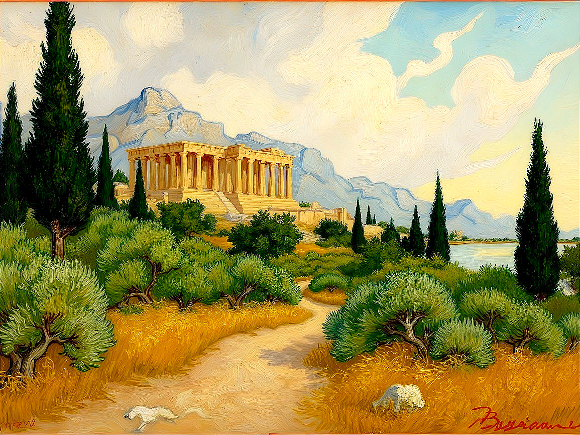 Ancient Temple Surrounded by Lush Mountain Landscape