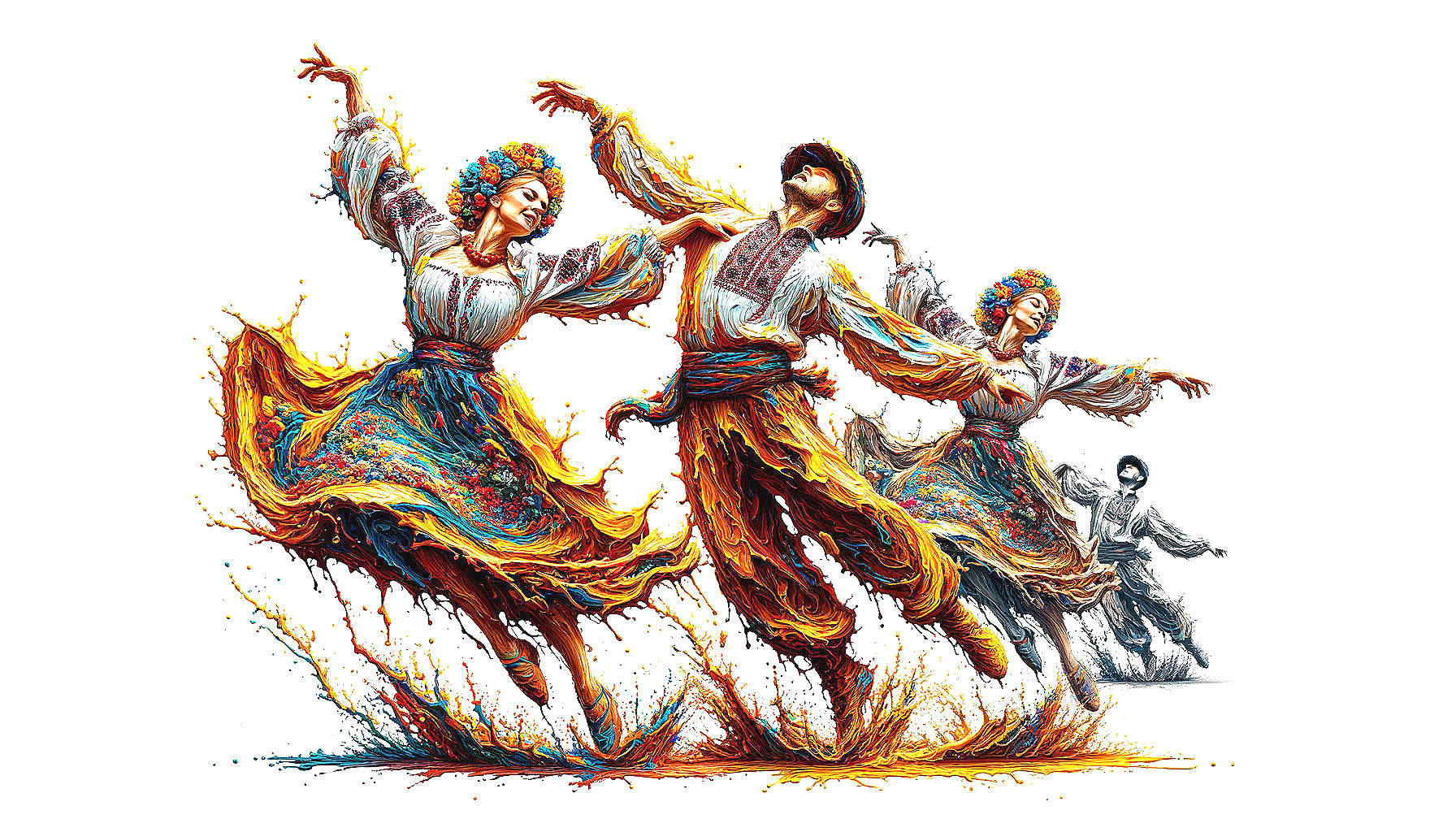 Vibrant Traditional Dancers in Colorful Attire