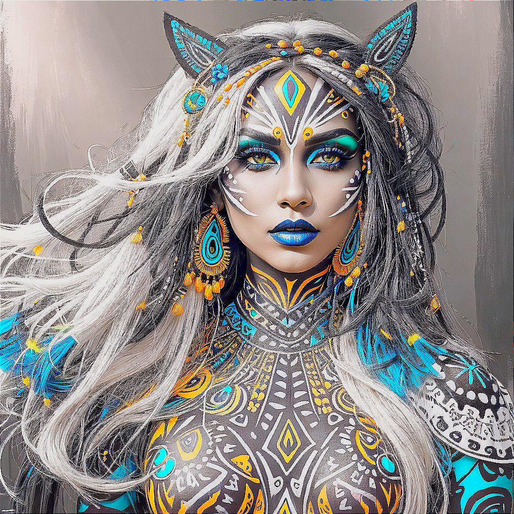 Feline Fusion: Tribal Cat Transformation