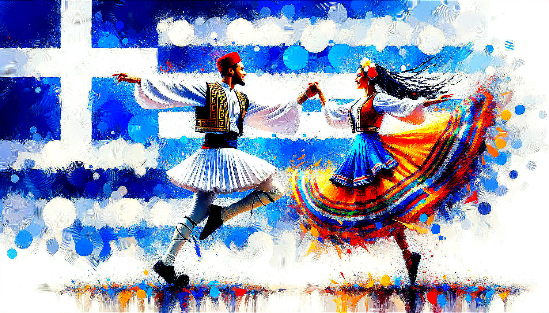 Traditional Greek Dance with Colorful Costumes