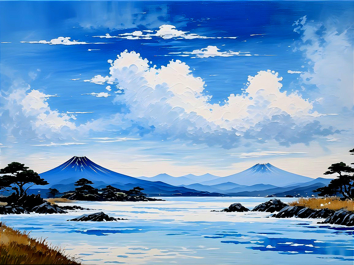 Majestic Mountains and Tranquil River Landscape