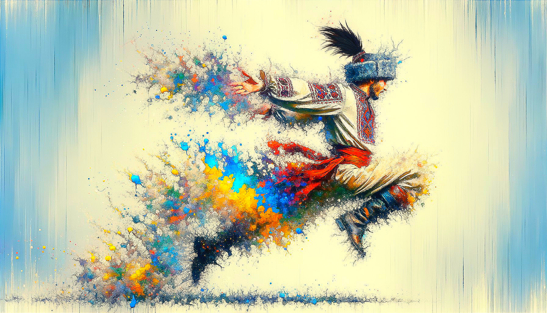 Vibrant Illustration of a Dancer in Traditional Attire