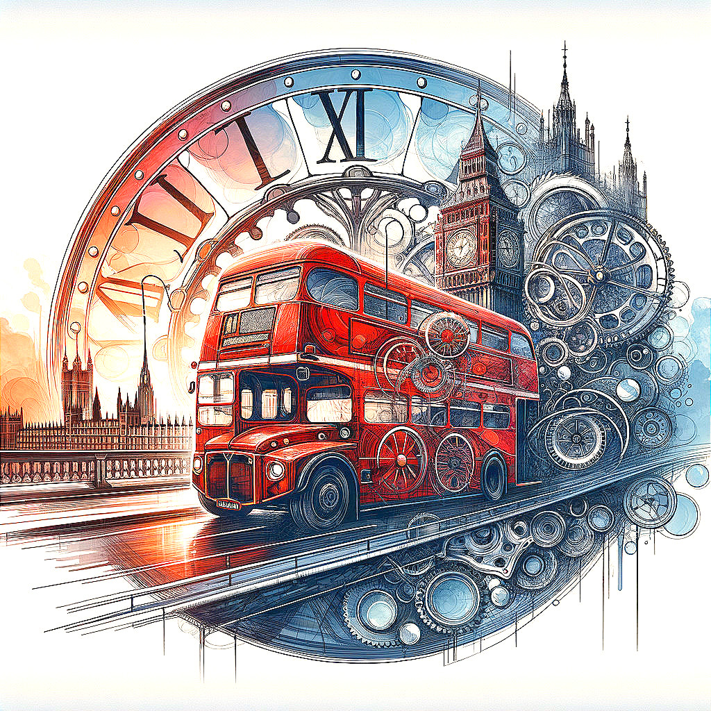 Red Double-Decker Bus in Vibrant London Cityscape