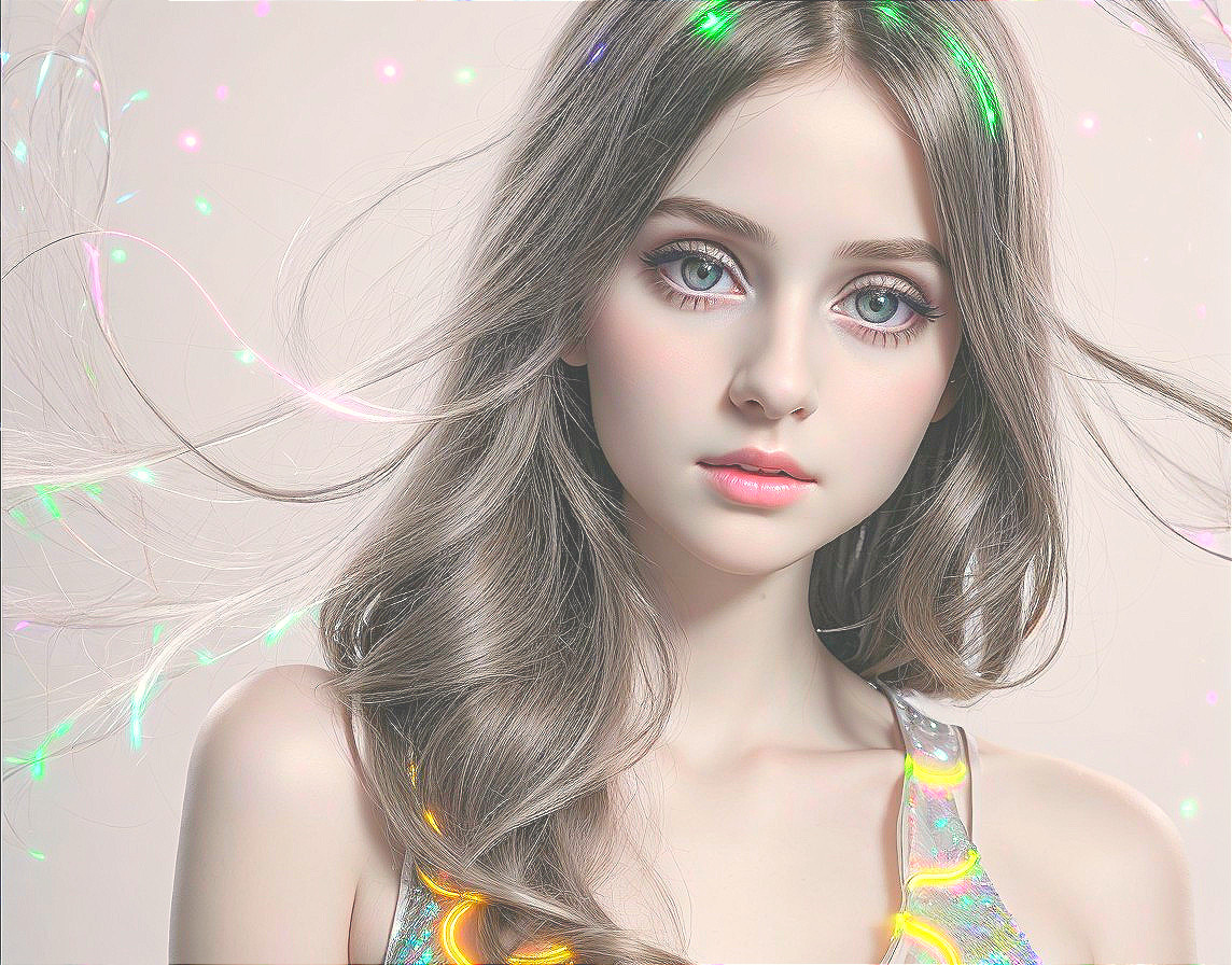 Young woman with light brown hair and blue eyes