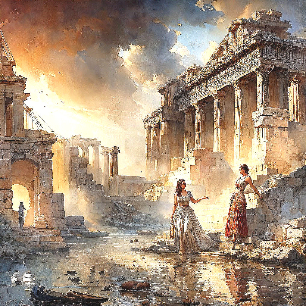 Sunset Serenade at Ancient Ruins