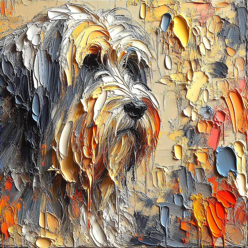 Vibrant Abstract Painting of a Dog's Face