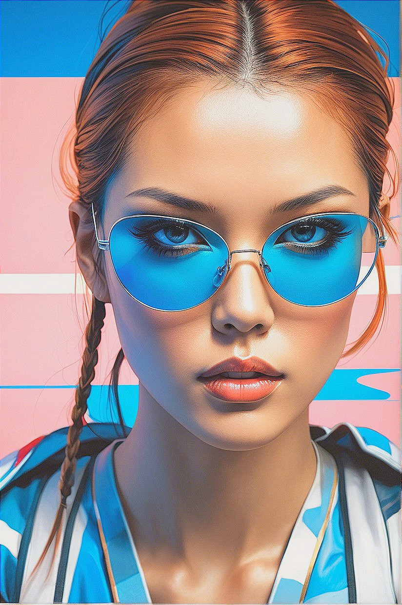 Portrait of a Young Woman with Orange Braided Hair