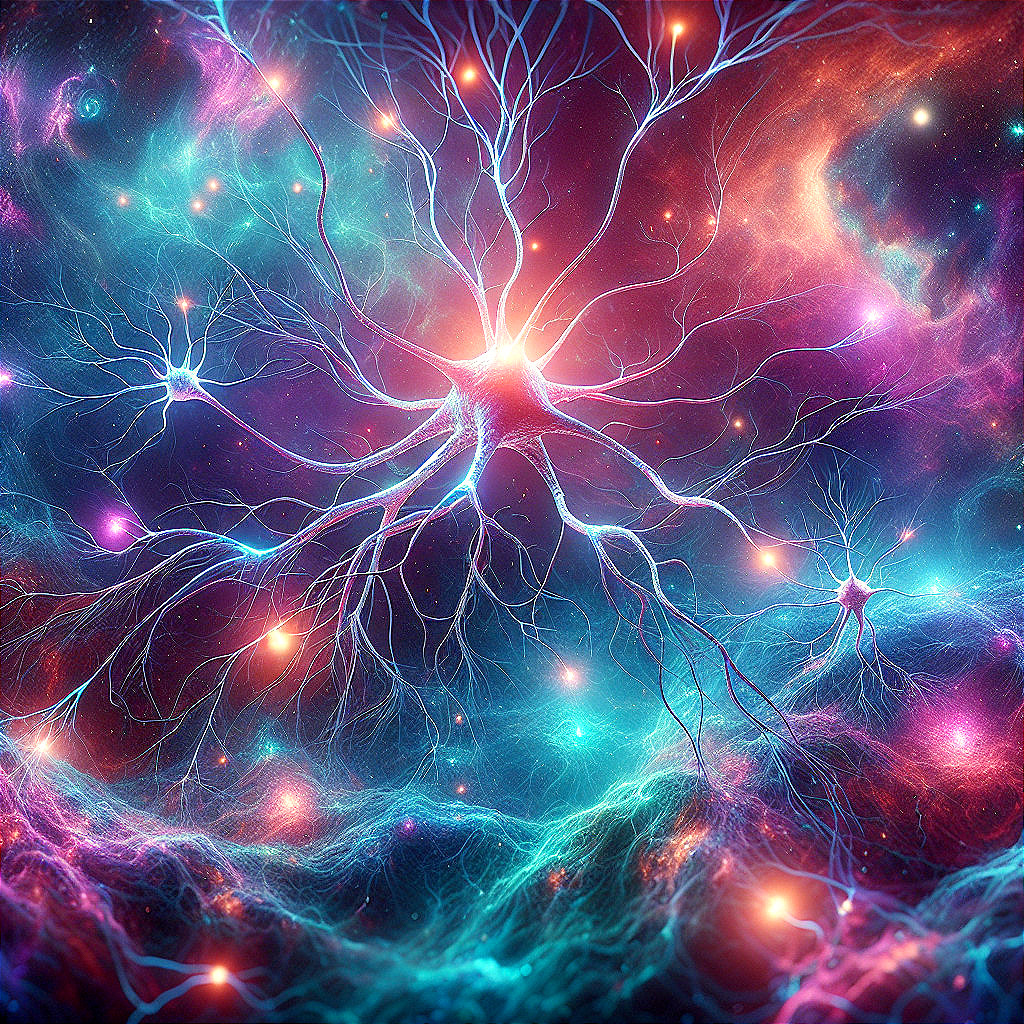 Vibrant Cosmic Scene Merging Neuroscience and Space