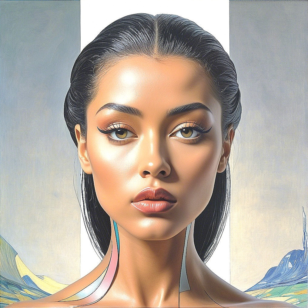 Portrait of a Young Woman with Striking Features