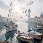 Traditional House on Island Surrounded by Calm Pond