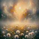 Serene Morning Scene in a Misty Forest by a River