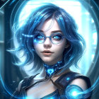 Serene Young Woman in Floral Crown in Mystical Forest