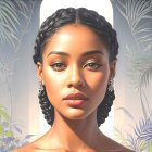 Portrait of a Young Woman with Striking Features