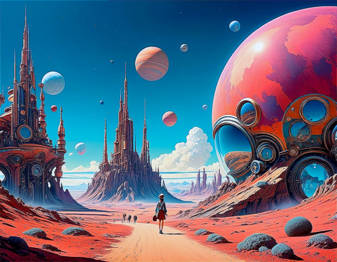 Surreal Colorful Landscape on a Distant Planet